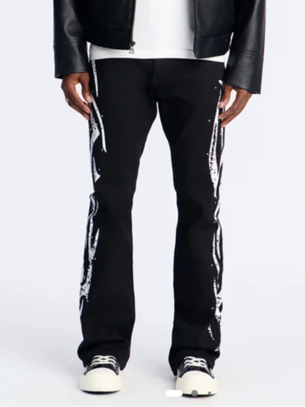 NEW NOVA MEN Stacked Skinny Flare Rockstar Life Jewel Pant size: 34